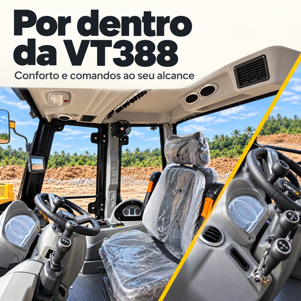 Por dentro da VT388. Conforto e comandos ao seu alcance. Conhecer a VT388.